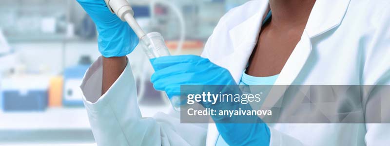 lab tech doing research in a lab